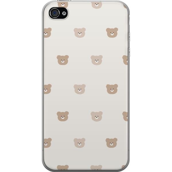 Apple iPhone 4s Läpinäkyvä kuori Teddy-tausta - söpöt teddykarhut pehmeällä taustalla