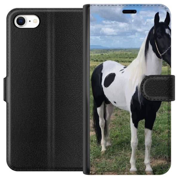 Apple iPhone 6 Tegnebogsetui Hestemagi - stiliseret hest i en rolig farveskala