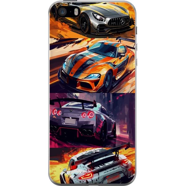 Apple iPhone 5s Genomskinligt Skal Rally Fever – fartfyllt motiv med rallybilar
