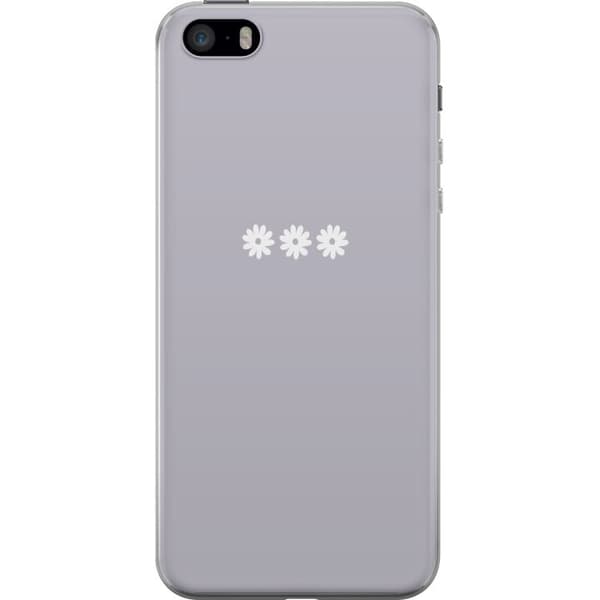 Apple iPhone 5s Gennemsigtig cover Lilla Blomminimalisme - stilfuldt blomstermotiv på lilla baggrund