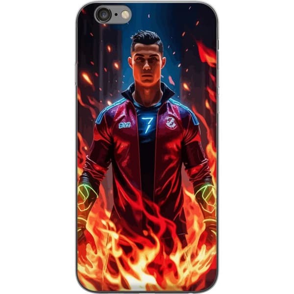 Apple iPhone 6 Plus Gennemsigtig cover Ronaldo Inferno - fodboldhelt i flammer