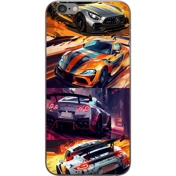 Apple iPhone 6 Plus Gennemsigtig cover Rallyfeber - fartfyldt motiv med rallybiler