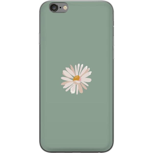 Apple iPhone 6 Plus Läpinäkyvä kuori Vihreä Minimalikukka - tyylikäs kukka vihreällä taustalla
