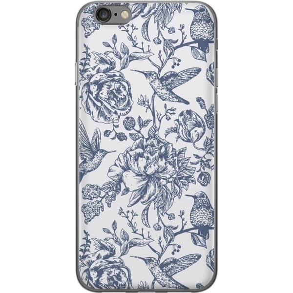 Apple iPhone 6s Gennemsigtig cover Blomster & Fugle - Romantisk Vintage-stil Mønster