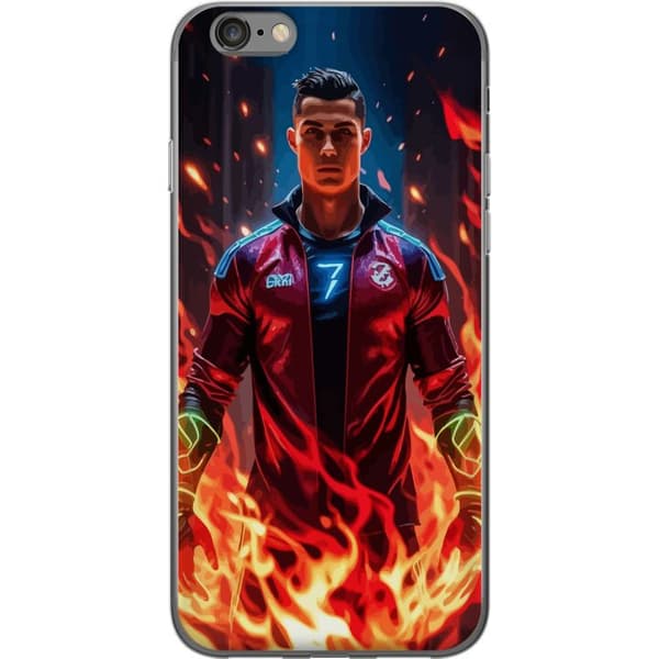 Apple iPhone 6s Gjennomsiktig deksel Ronaldo Inferno - fotballhelt i flammer