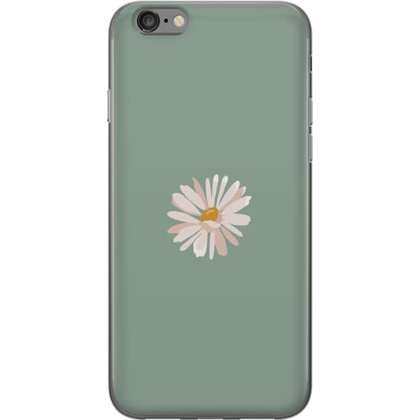 Apple iPhone 6s Gennemsigtig cover Grøn Minimalblomst - stilfuld blomst på grøn baggrund