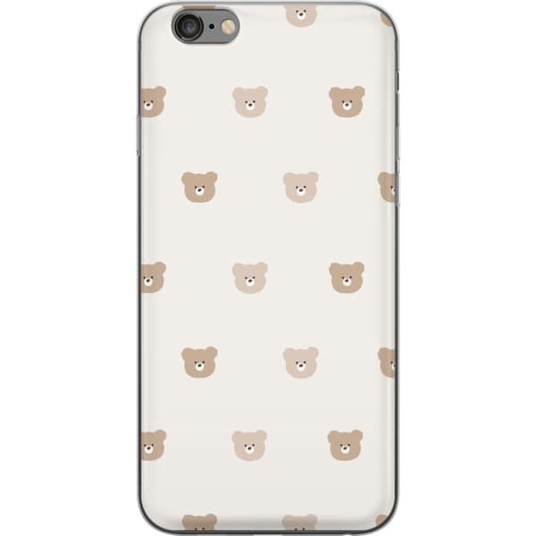 Apple iPhone 6s Plus Läpinäkyvä kuori Teddy-tausta - söpöt teddykarhut pehmeällä taustalla