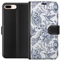 Pikkukuva 1 / 3: Apple iPhone 7 Plus Lompakkokotelo Kukat & Linnut - Romanttinen Vintage-tyylinen Kuviointi