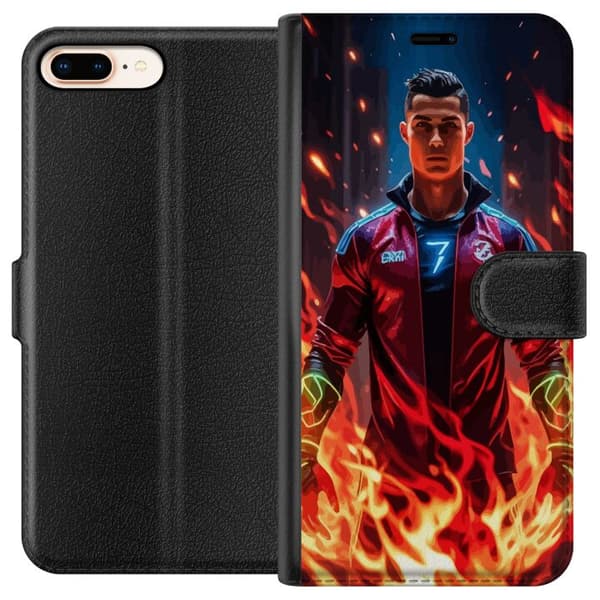 Apple iPhone 7 Plus Lommeboketui Ronaldo Inferno - fotballhelt i flammer