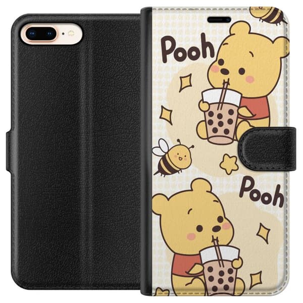 Apple iPhone 7 Plus Lompakkokotelo Nalle Pooh - klassinen karhumotiivi uudessa tulkinnassa