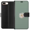 Pikkukuva 1 / 3: Apple iPhone 7 Plus Lompakkokotelo Vihreä Minimalikukka - tyylikäs kukka vihreällä taustalla