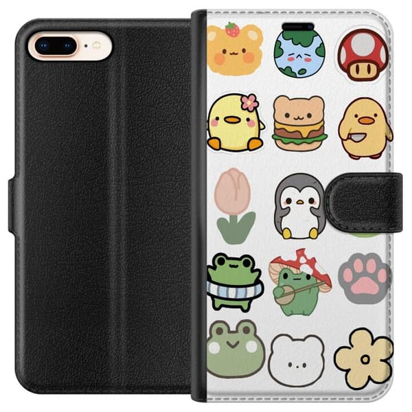 Apple iPhone 8 Plus Plånboksfodral Kawaii Friends – söta figurer i japansk stil