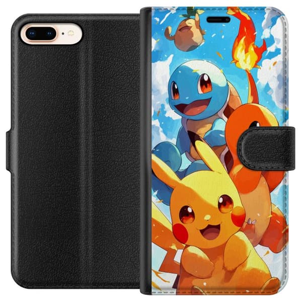 Apple iPhone 8 Plus Lompakkokotelo Pocket Creatures - innoittanut Pokémonista mainitsematta nimeä