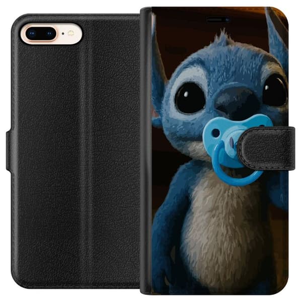 Apple iPhone 8 Plus Tegnebogsetui Stitch & Napp - babytema med sød karakter