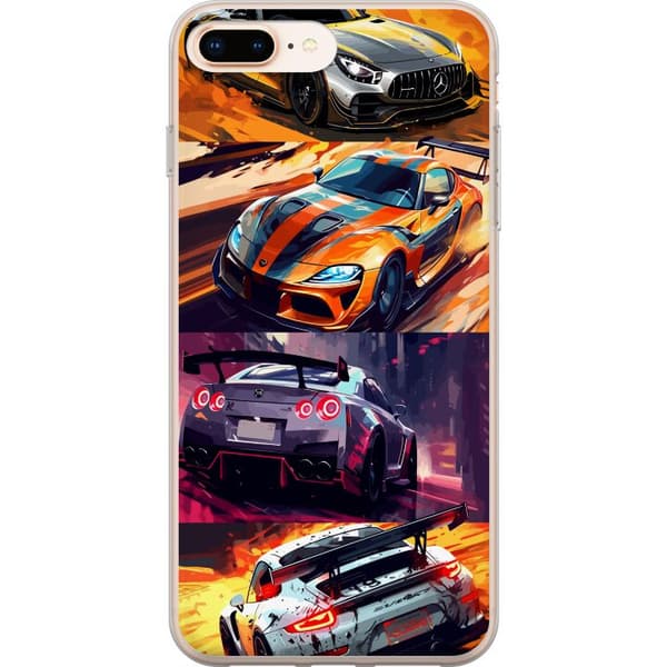 Apple iPhone 7 Plus Läpinäkyvä kuori Ralli kuume - vauhdikas teema ralliautoilla