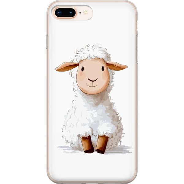 Apple iPhone 8 Plus Läpinäkyvä kuori Suloinen Lammas - lasten ja vauvan tuotteita sarjakuvatyyliin