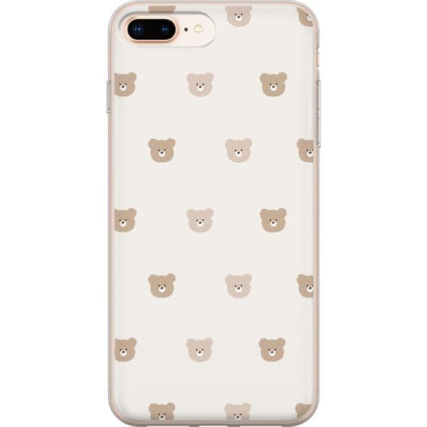Apple iPhone 8 Plus Gennemsigtig cover Teddybaggrund - søde teddybjørne mod en blød baggrund