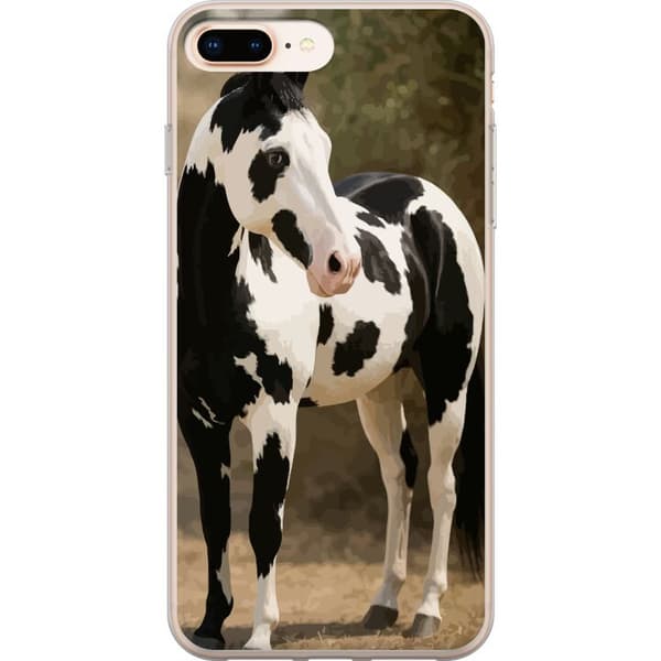 Apple iPhone 8 Plus Läpinäkyvä kuori Kaunis Hevonen - elegantti hevonen kuva-aihe
