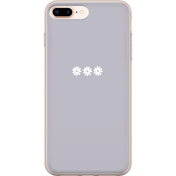 Apple iPhone 8 Plus Genomskinligt Skal Lila Blomminimalism – stilrent blommotiv på lila bakgrund