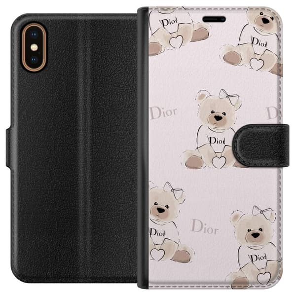 Apple iPhone X Plånboksfodral Teddy Dior Vibes – lyxig nalle i fashionstil