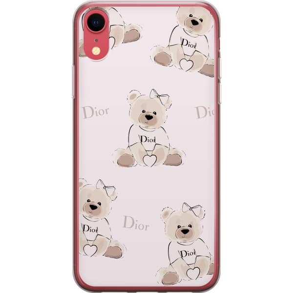 Apple iPhone XR Läpinäkyvä kuori Teddy Dior Vibes - ylellinen nalle muotityyliin