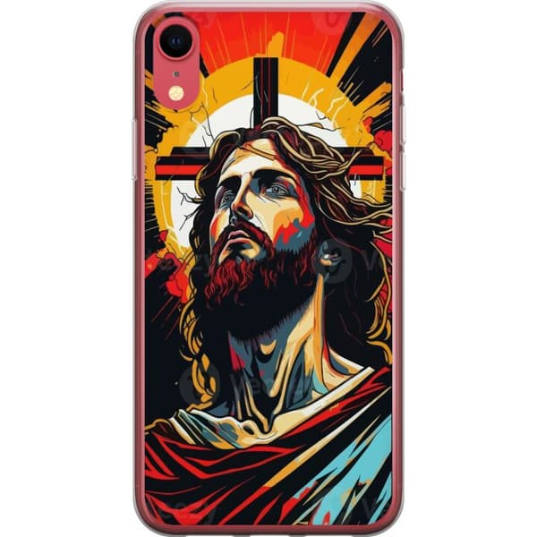 Apple iPhone XR Gennemsigtig cover Jesus & Kort - religiøst motiv med dyb symbolik
