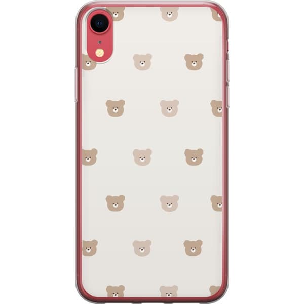 Apple iPhone XR Gennemsigtig cover Teddybaggrund - søde teddybjørne mod en blød baggrund