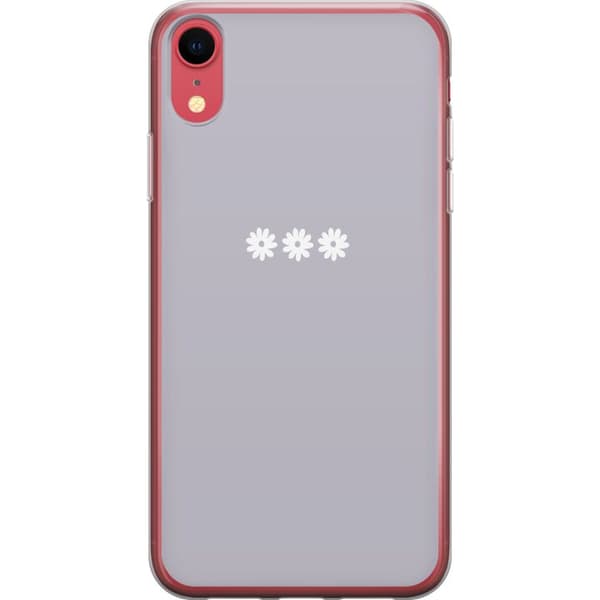 Apple iPhone XR Gennemsigtig cover Lilla Blomminimalisme - stilfuldt blomstermotiv på lilla baggrund