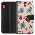Miniatyrbilde 1 av 3: Apple iPhone XR Lommeboketui Bær & Blomster - mønster med blå blomster og skogsbær