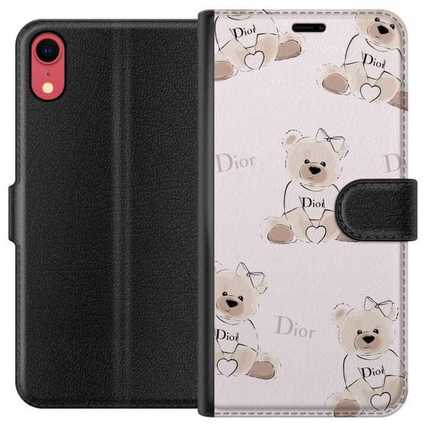 Apple iPhone XR Lommeboketui Teddy Dior Vibes - luksuriøs teddybjørn i motestil