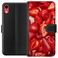 Miniatyrbilde 1 av 3: Apple iPhone XR Lommeboketui Jordbærmønster - søtt motiv med sommerfølelse