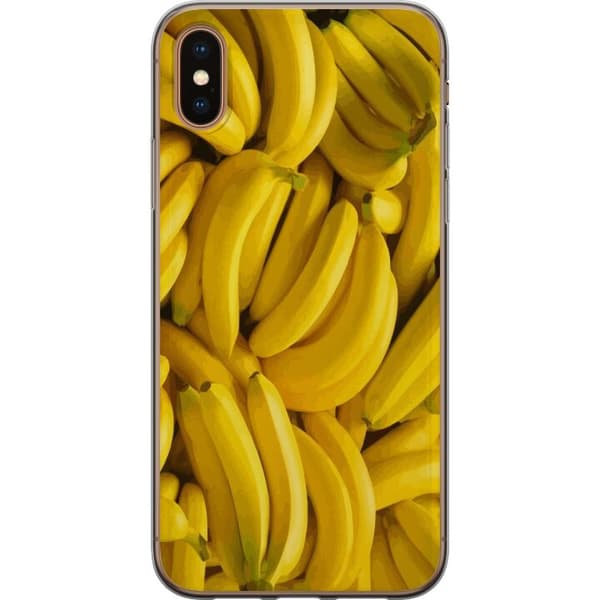 Apple iPhone X Genomskinligt Skal Banana Pattern – lekfullt mönster med gula bananer