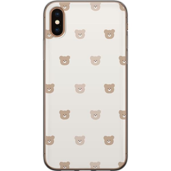 Apple iPhone X Gjennomsiktig deksel Teddybakgrunn - søte teddybjørner mot en myk bakgrunn