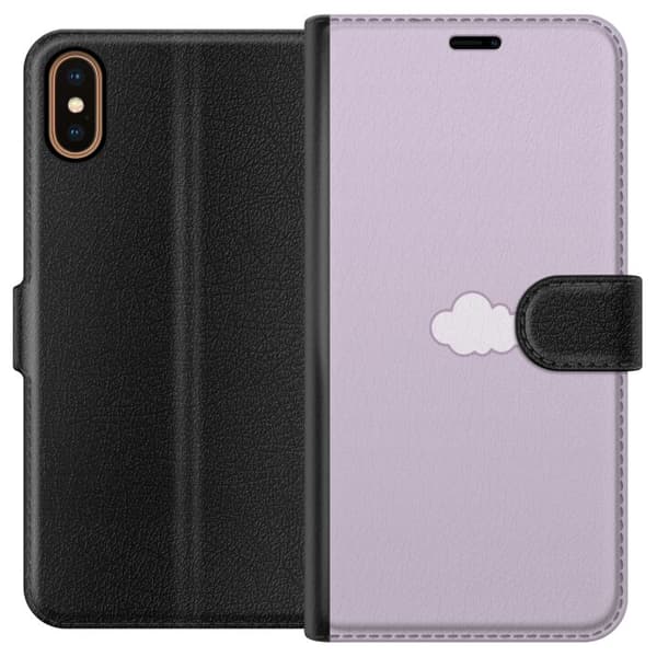 Apple iPhone XS Plånboksfodral Lila Moln – minimalistiskt moln på lila bakgrund