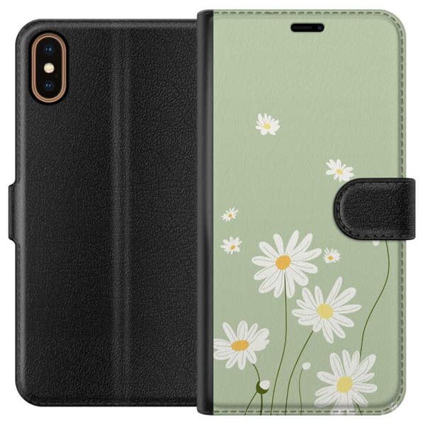 Apple iPhone XS Tegnebogsetui Præstekraver - blomstret mønster i svensk sommerstil