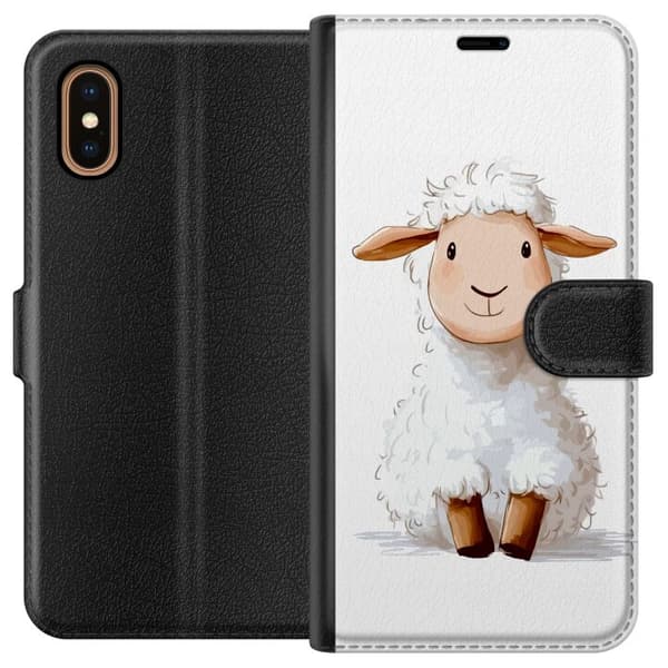Apple iPhone XS Max Lommeboketui  Søtt Lam - tegneseriestil for barn og babyprodukter
