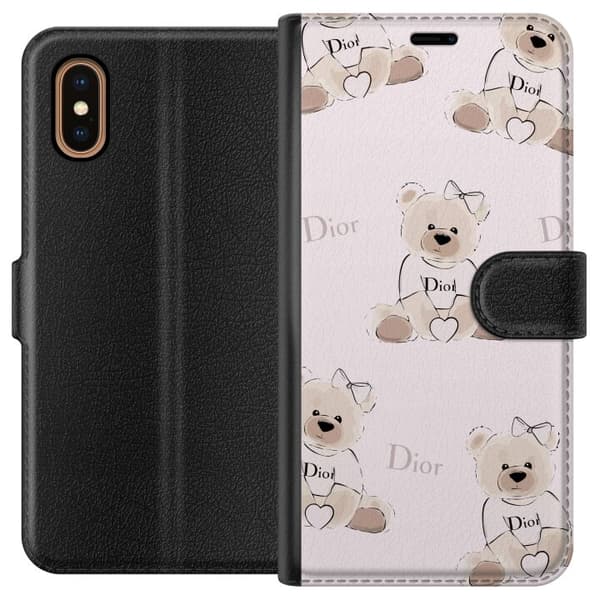 Apple iPhone XS Max Lommeboketui Teddy Dior Vibes - luksuriøs teddybjørn i motestil