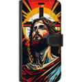 Pikkukuva 3 / 3: Apple iPhone XS Max Lompakkokotelo Jeesus ja Kortti - uskonnollinen motiivi syvällä symboliikalla