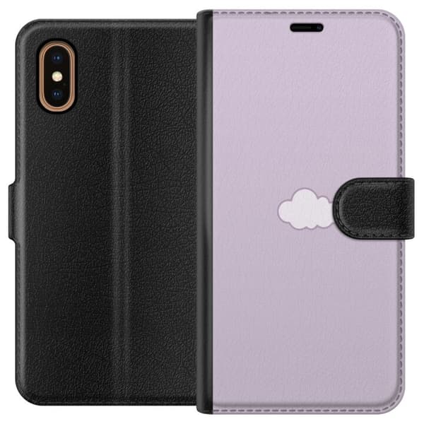 Apple iPhone XS Max Plånboksfodral Lila Moln – minimalistiskt moln på lila bakgrund