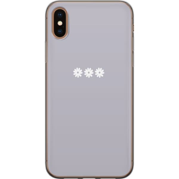 Apple iPhone XS Genomskinligt Skal Lila Blomminimalism – stilrent blommotiv på lila bakgrund