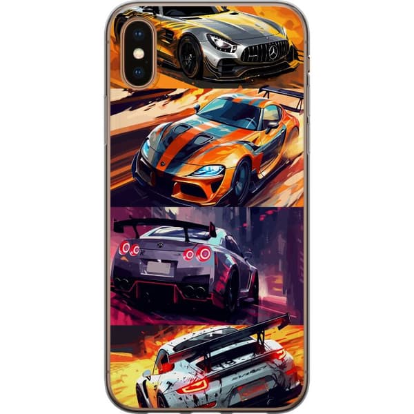 Apple iPhone XS Max Läpinäkyvä kuori Ralli kuume - vauhdikas teema ralliautoilla