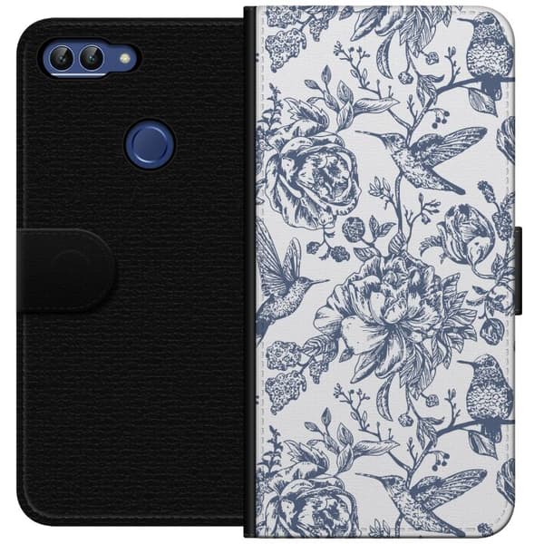 Huawei P smart Lommeboketui Blomster & Fugler - Romantiskt Vintage-stil Mønster