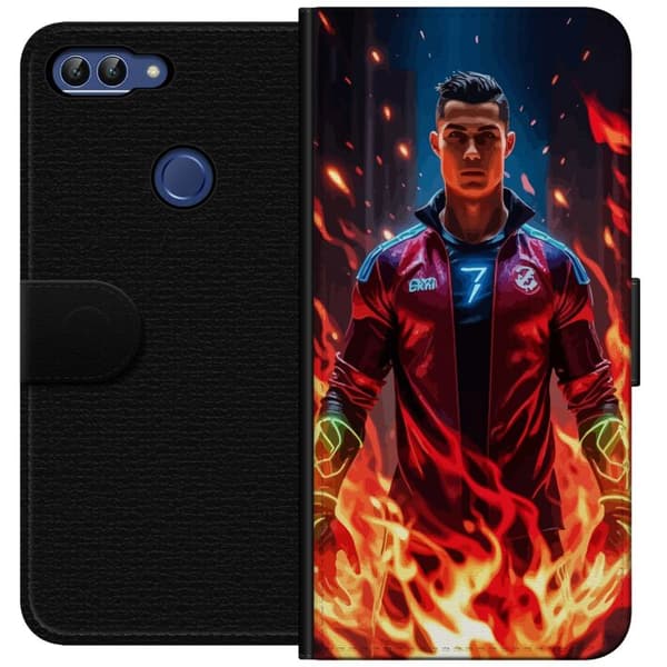 Huawei P smart Lompakkokotelo Ronaldo Inferno - jalkapallolegenda liekeissä