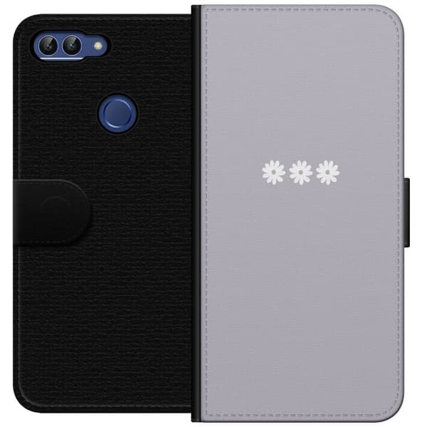 Huawei P smart Lompakkokotelo Lila Blomminimalismi - tyylikäs kukkakuva lila taustalla