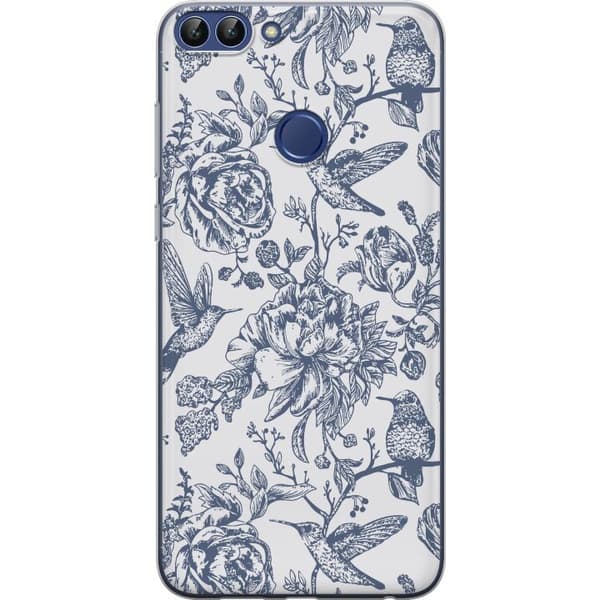 Huawei P smart Läpinäkyvä kuori Kukat & Linnut - Romanttinen Vintage-tyylinen Kuviointi
