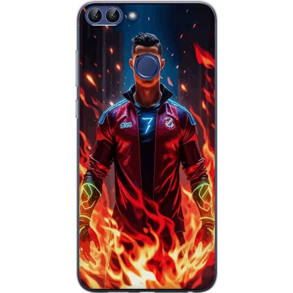 Huawei P smart Läpinäkyvä kuori Ronaldo Inferno - jalkapallolegenda liekeissä