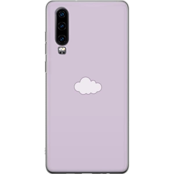 Huawei P30 Gjennomsiktig deksel Lilla Sky - minimalistisk sky på en lilla bakgrunn