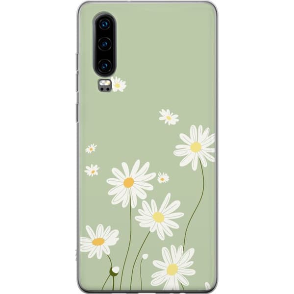 Huawei P30 Genomskinligt Skal Prästkragar – blommigt mönster i svensk sommarstil