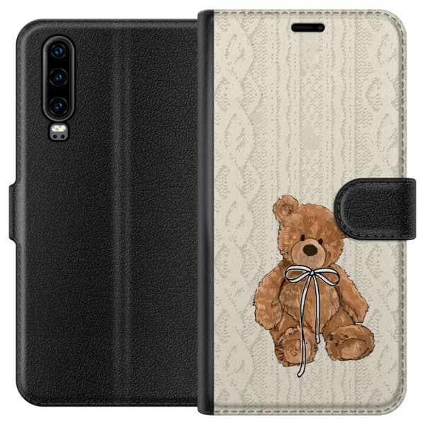 Huawei P30 Lommeboketui Liten Bamse – klassisk bamse i enkel design