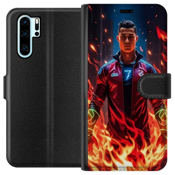 Huawei P30 Pro Plånboksfodral Ronaldo Inferno – fotbollshjälte i eldflammor